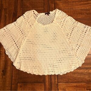 Takeout Cream Knit Poncho Sweater - Size M - Boho, Softgirl, Cottagecore